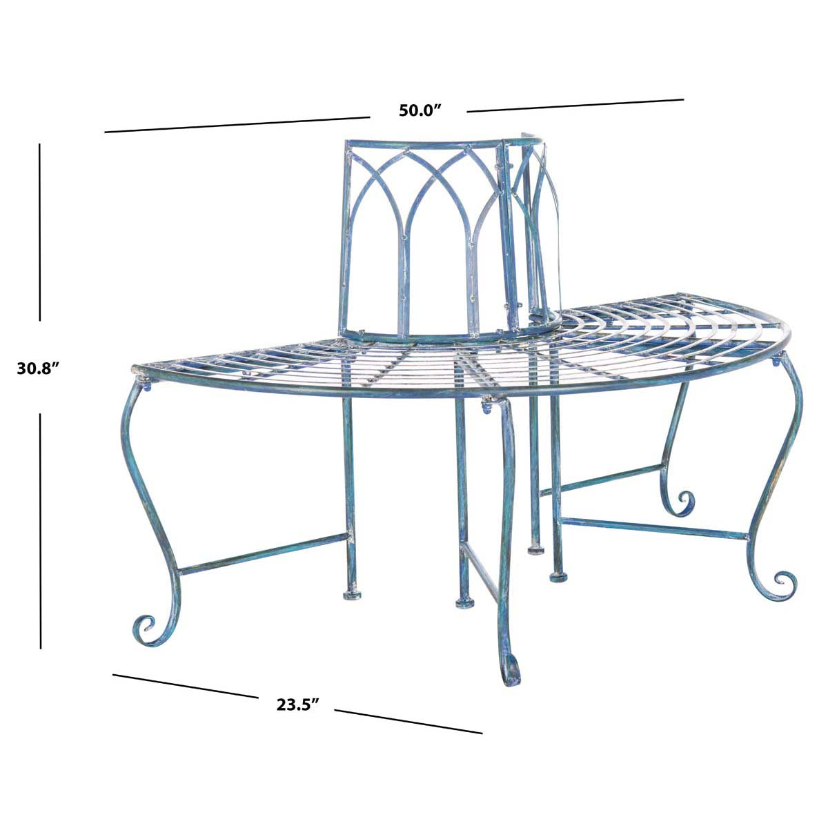 Abia Wrought Iron Outdoor Tree Bench | Safavieh - PAT5018
