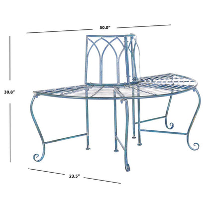 Abia Wrought Iron Outdoor Tree Bench | Safavieh - PAT5018