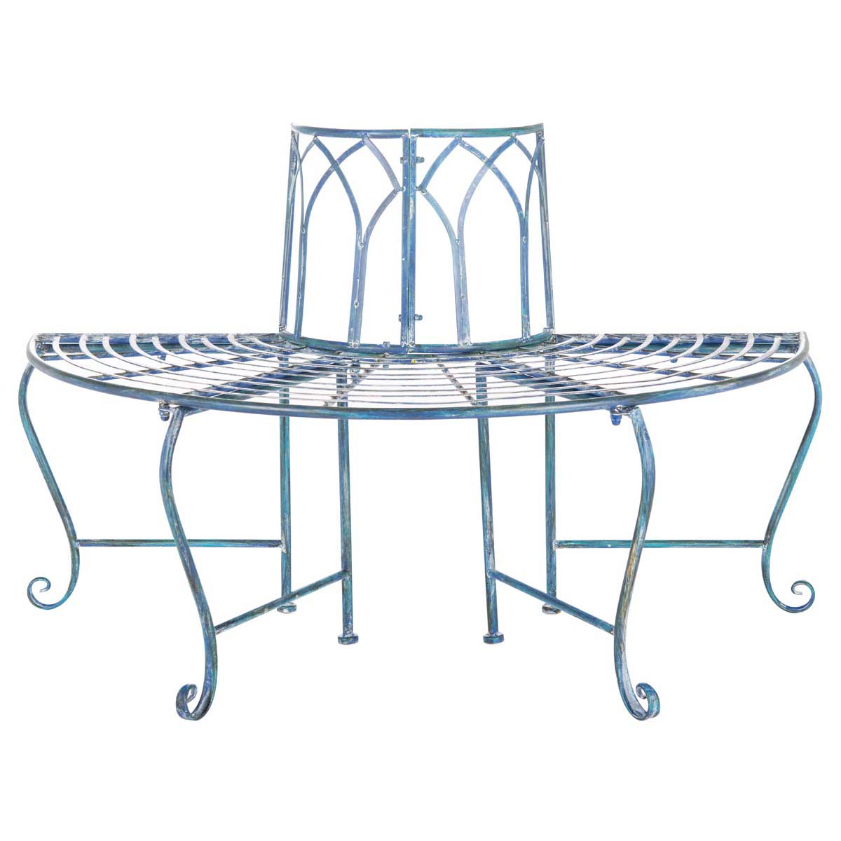 Abia Wrought Iron Outdoor Tree Bench | Safavieh - PAT5018