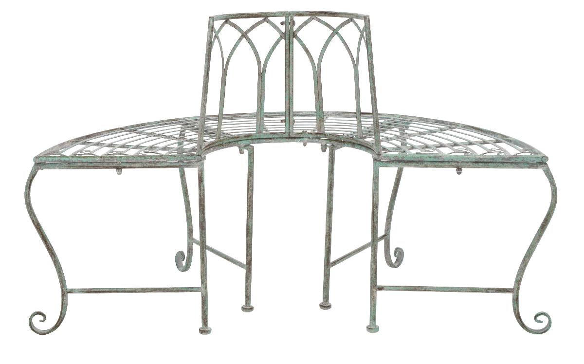 Abia Wrought Iron Outdoor Tree Bench | Safavieh - PAT5018