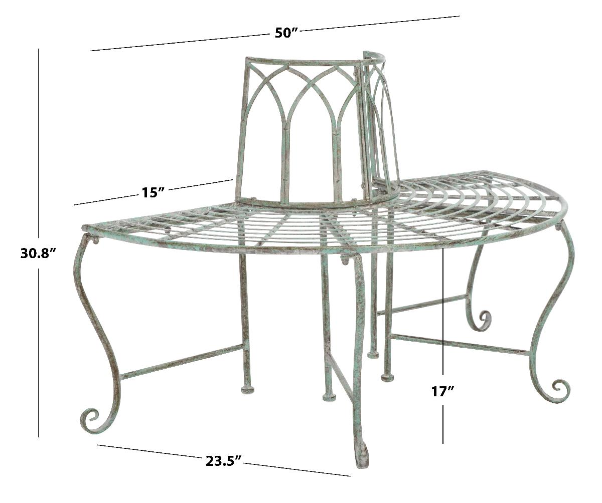 Abia Wrought Iron Outdoor Tree Bench | Safavieh - PAT5018