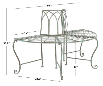 Abia Wrought Iron Outdoor Tree Bench | Safavieh - PAT5018