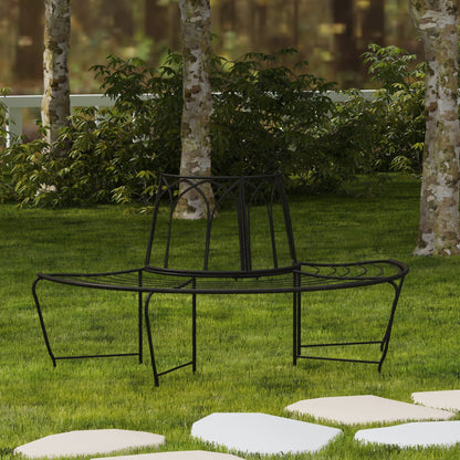Abia Wrought Iron Outdoor Tree Bench | Safavieh - PAT5018