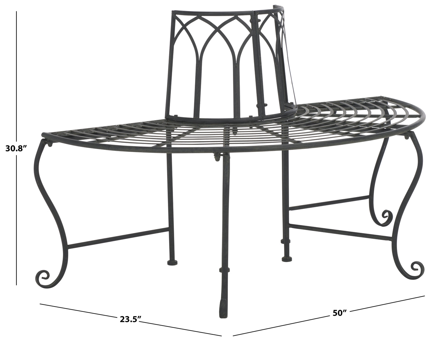 Abia Wrought Iron Outdoor Tree Bench | Safavieh - PAT5018