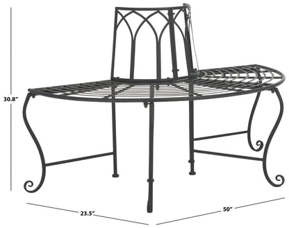 Abia Wrought Iron Outdoor Tree Bench | Safavieh - PAT5018