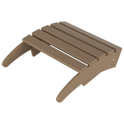 Polytrends Laguna Hdpe All Weather Outdoor Patio Foldable Adirondack Chair With Ottoman (2-Piece Set)