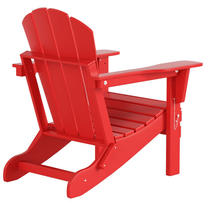 Polytrends Laguna Hdpe All Weather Outdoor Patio Foldable Adirondack Chair With Ottoman (2-Piece Set)