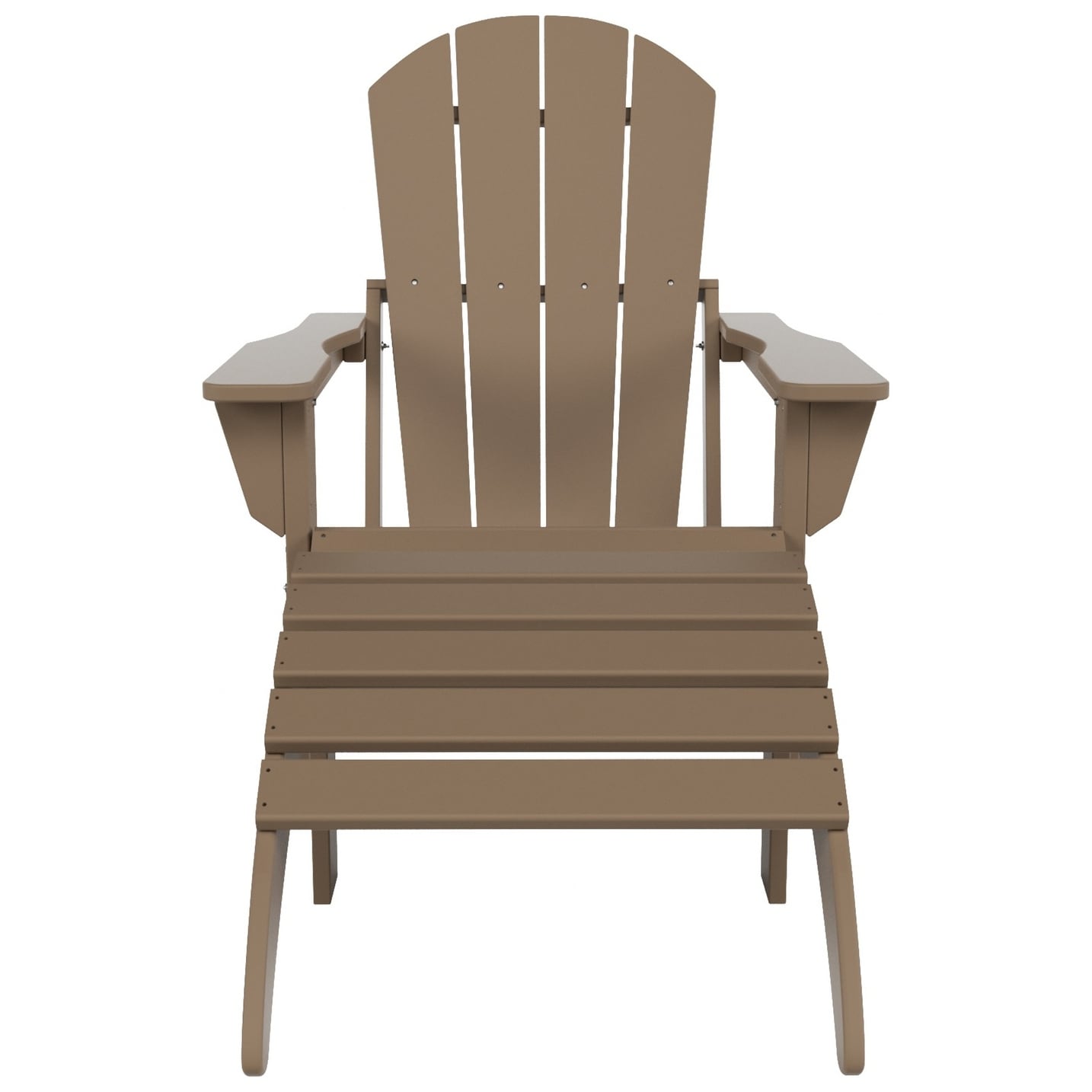 Polytrends Laguna Hdpe All Weather Outdoor Patio Foldable Adirondack Chair With Ottoman (2-Piece Set)
