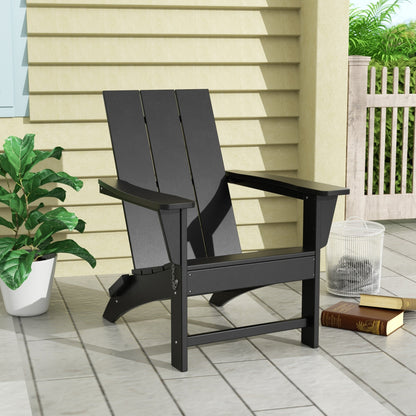Polytrends Shoreside Modern Eco-Friendly All Weather Commercial-Residential Folding Adirondack Chair