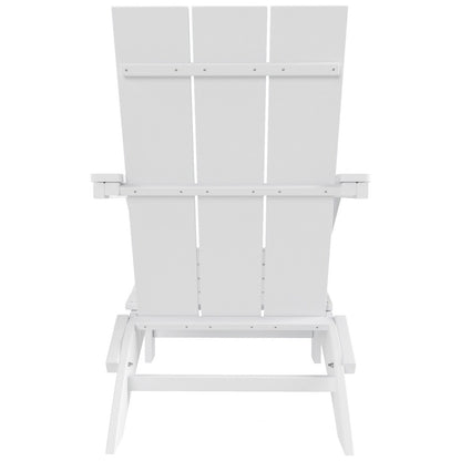 Polytrends Shoreside Modern Eco-Friendly All Weather Commercial-Residential Folding Adirondack Chair