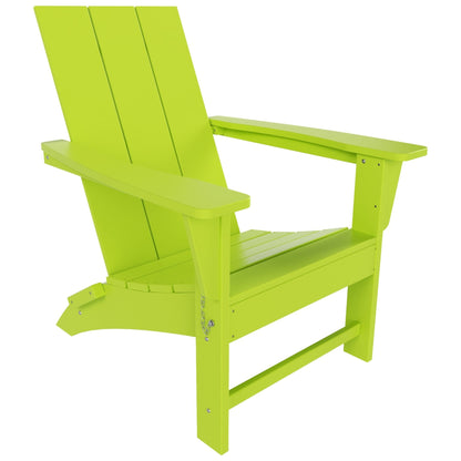 Polytrends Shoreside Modern Eco-Friendly All Weather Commercial-Residential Folding Adirondack Chair
