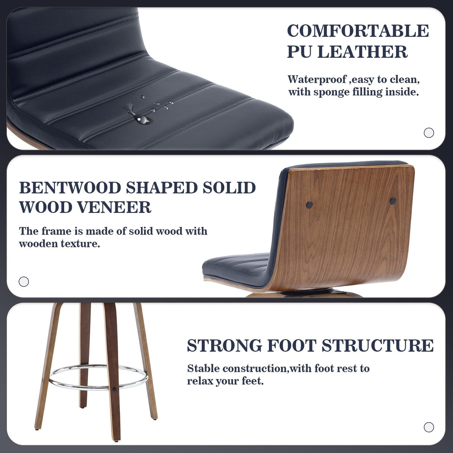 26/29 Faux Leather Swivel Bar/Counter Stools, Set of 2/3