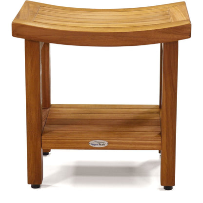 Patented Sumba Teak Shower Bench with Shelf