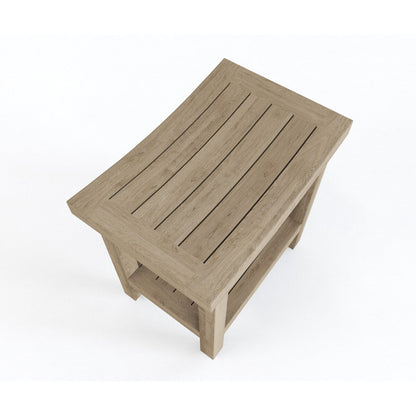 Patented Sumba Teak Shower Bench with Shelf