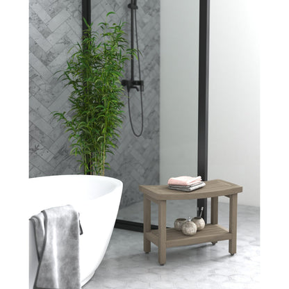 Patented Sumba Teak Shower Bench with Shelf