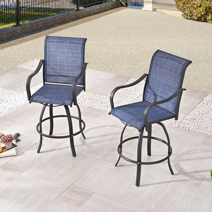 Patio Festival Outdoor Metal High Back Swivel Bar Chair (2-Pack)