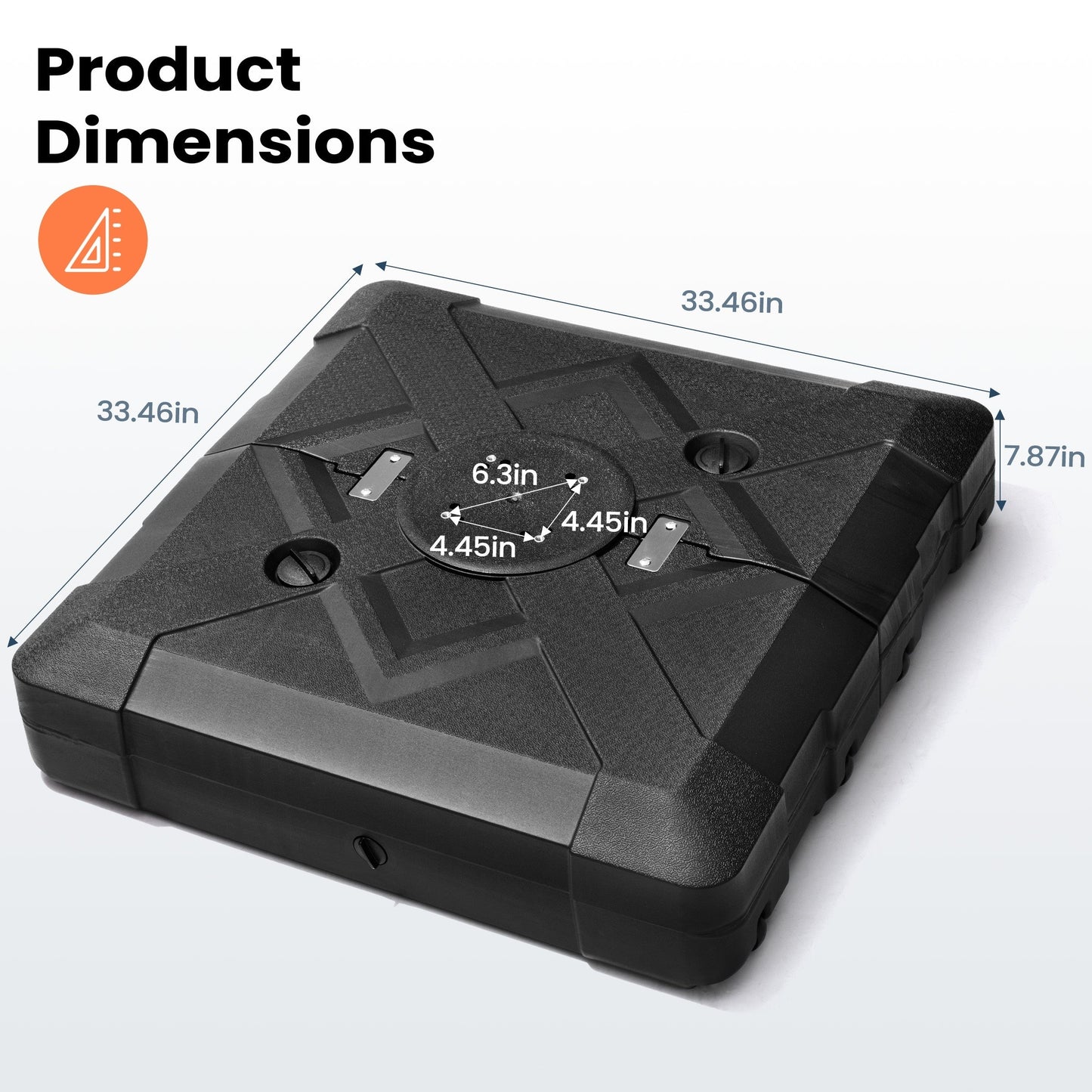 Pellebant 220 lbs Patio Cantilever Umbrella Base with Wheels - N/A