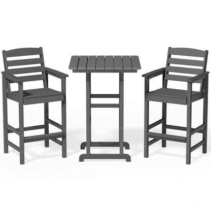 Plastic Tall adirondack Chair Set Of 3-Piece Patio Conversation Set