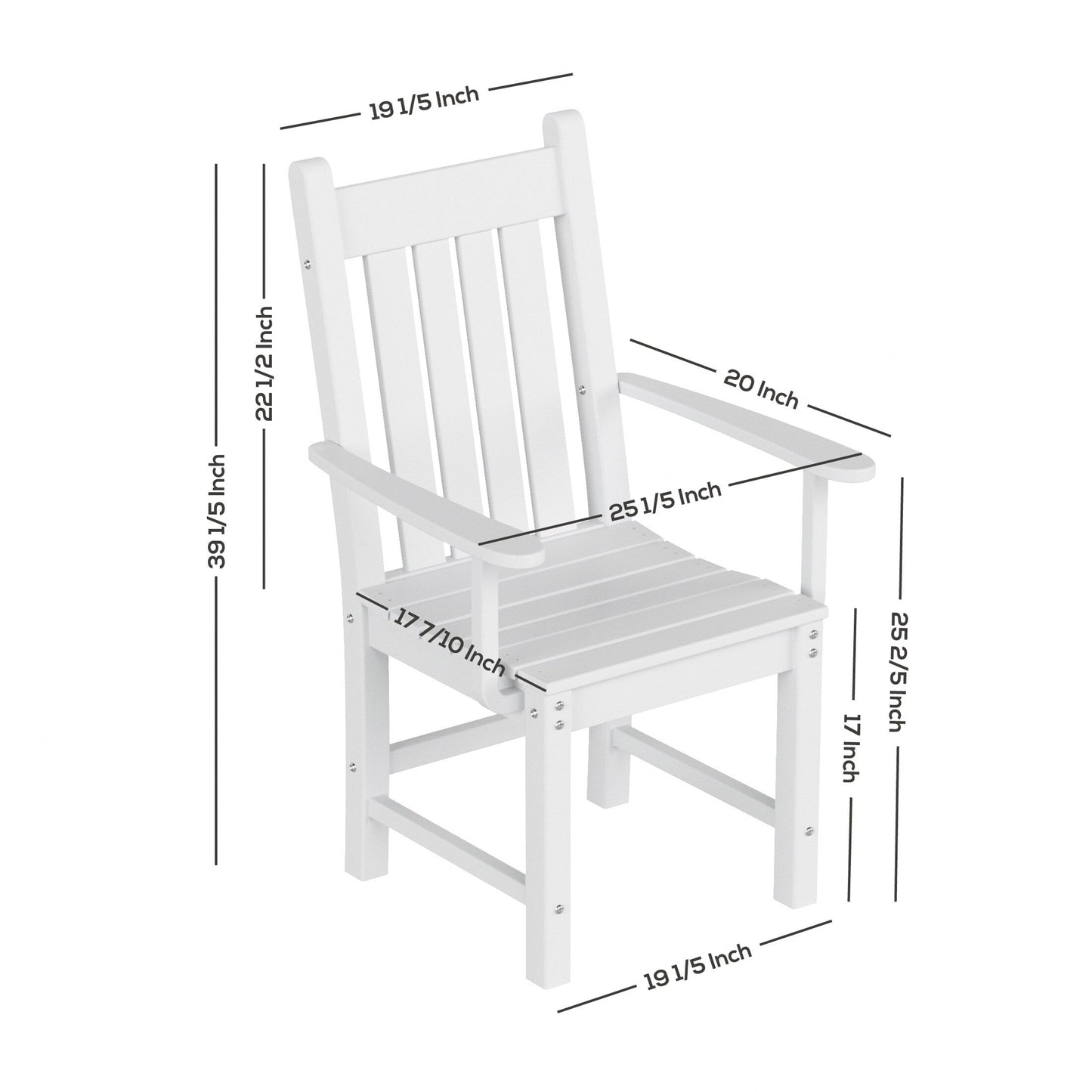 Polytrends Laguna Hdpe All Weather Outdoor Patio Dining Set with Round Table, Armchairs (5-Piece Set)