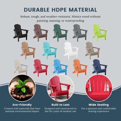 Polytrends Laguna Fade Resistant All Weather Outdoor Patio Folding Adirondack Chair