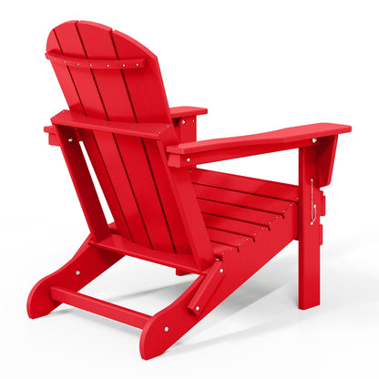 Polytrends Laguna Fade Resistant All Weather Outdoor Patio Folding Adirondack Chair