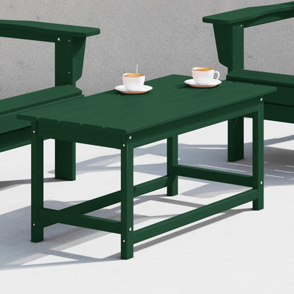 Polytrends Laguna Hdpe All Weather Outdoor Patio Rectangular Coffee Table