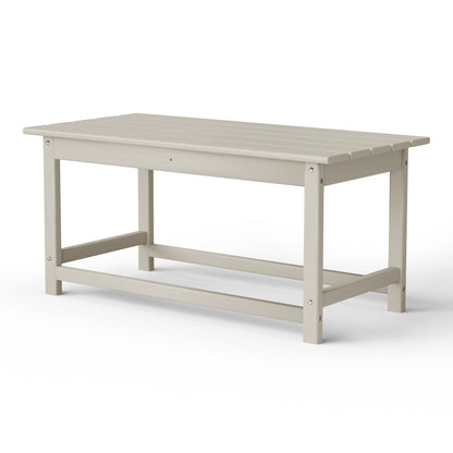 Polytrends Laguna Hdpe All Weather Outdoor Patio Rectangular Coffee Table