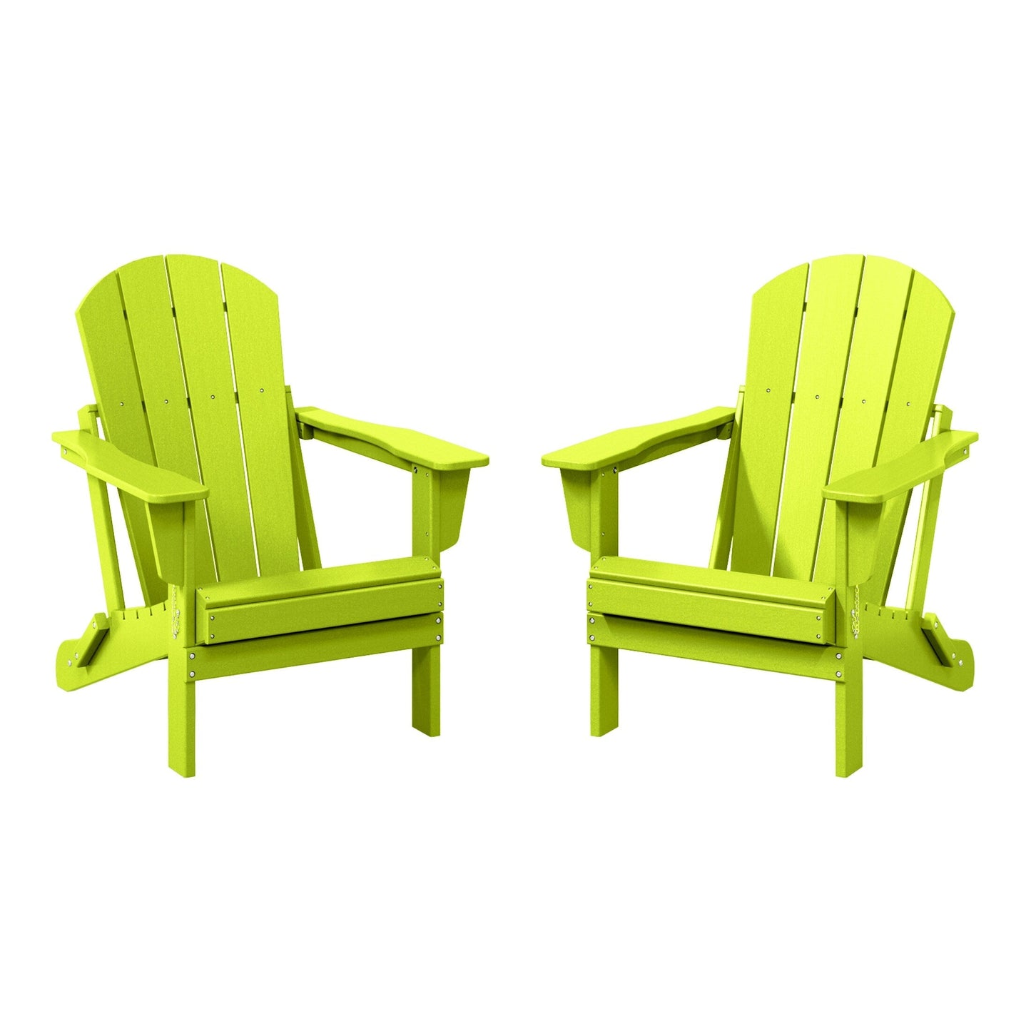 Polytrends Laguna Weather Resistant Outdoor Patio Folding Adirondack Chairs (Set of 2)