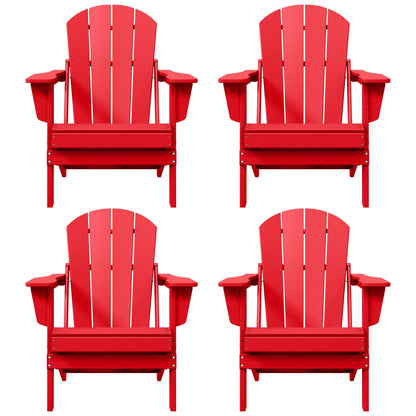 Polytrends Laguna Weather Resistant Outdoor Patio Folding Adirondack Chairs (Set of 4)