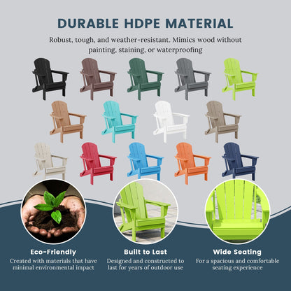 Polytrends Laguna Weather Resistant Outdoor Patio Folding Adirondack Chairs (Set of 4)