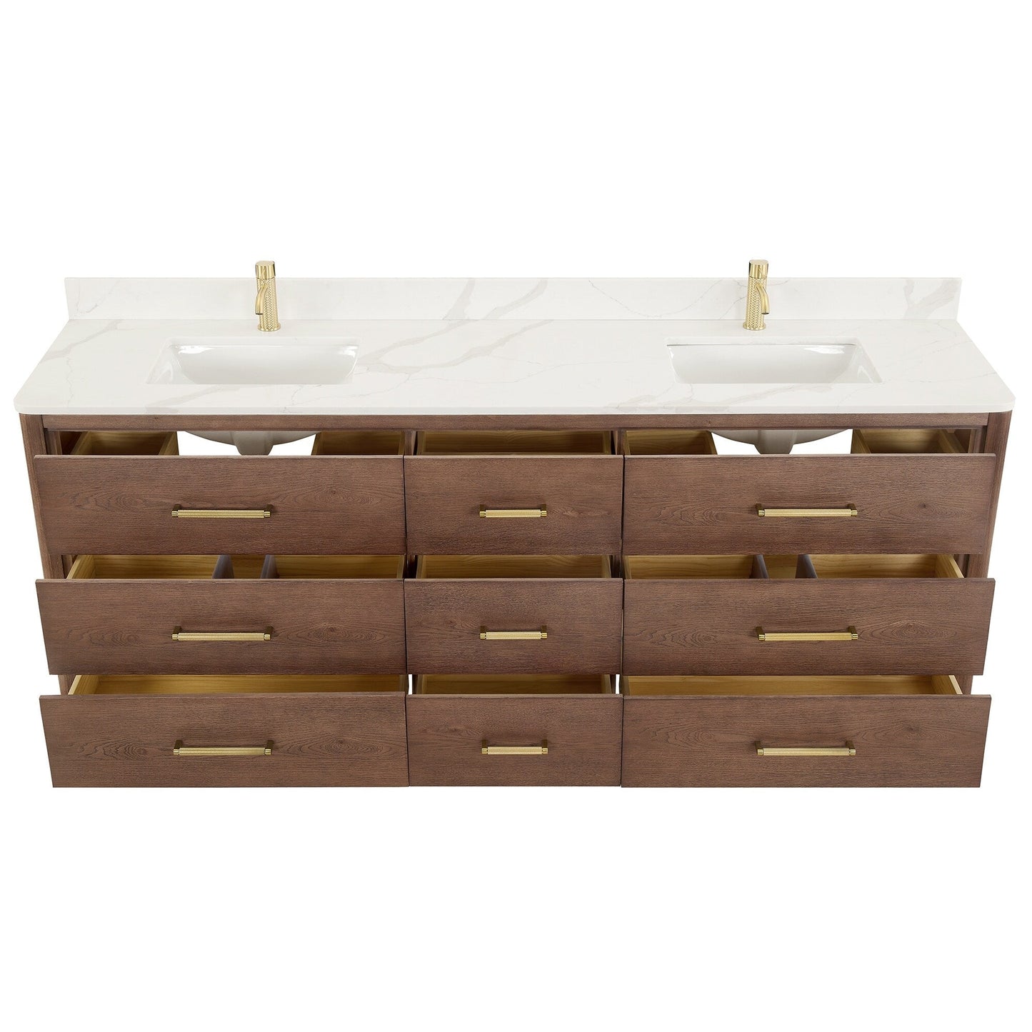 Porto Bath Vanity with White Quartz Stone Top without Mirror