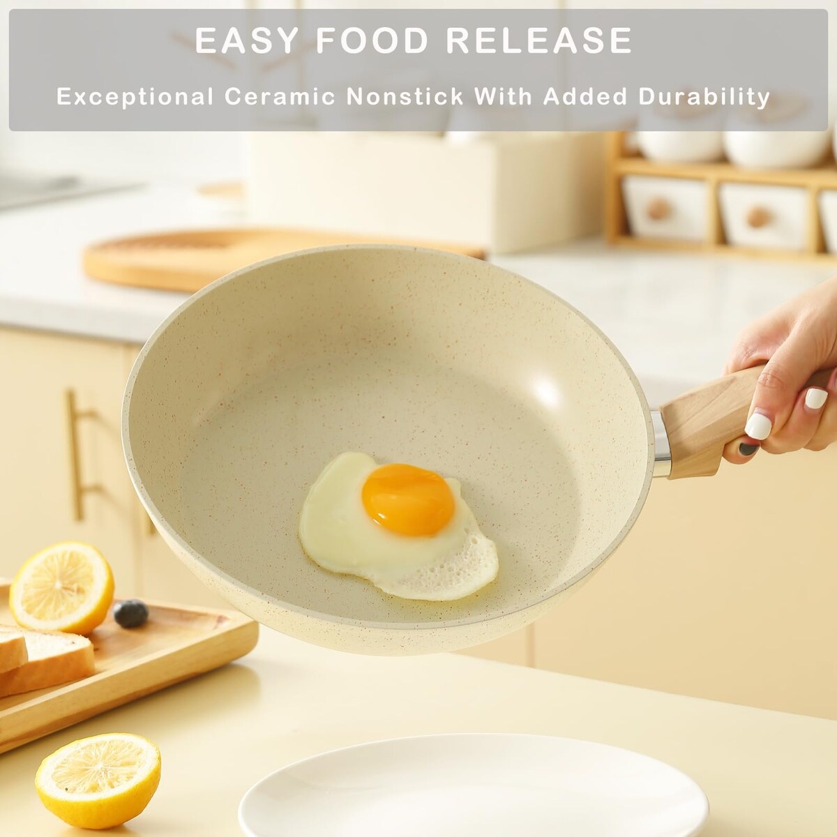 Pots and Pans Set Non stick, Ceramic Cookware Set Nonstick Kitchen Cooking Set w/Frying Pan Saucepan Saute Pan Casserole