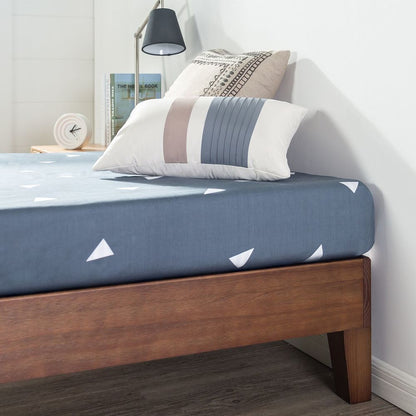 Priage by Zinus Deluxe Antique Espresso Solid Wood Platform Bed