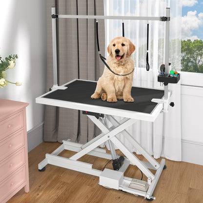 Professional Electric Dog Grooming Table for Large Dogs Heavy Duty Pet Grooming Table w/Aluminum Dog Grooming Arm - 50''W
