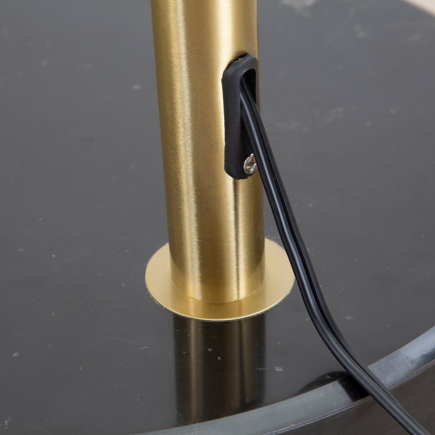 Q-Max 81 Steel Adjustable Arching Floor Lamp With Extra Large Shade and Marble Base