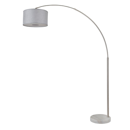 Q-Max 81 Steel Adjustable Arching Floor Lamp With Extra Large Shade and Marble Base