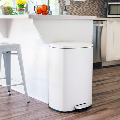 Qualiazero 13.2 GAL plus TWO 1.3 GAL Rectangular Step Can Trash Cans - Family Combo