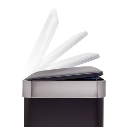 Qualiazero 16 Gal (8 Gal dual unit) Rectangular Recycle Step Can - Stainless Steel