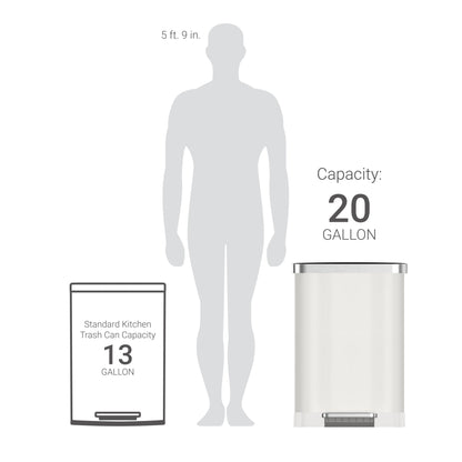 Qualiazero 75L / 20 Gallon Rectangular Step Can