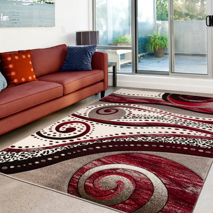Rhodes Collection Abstract Swirl Area Rug