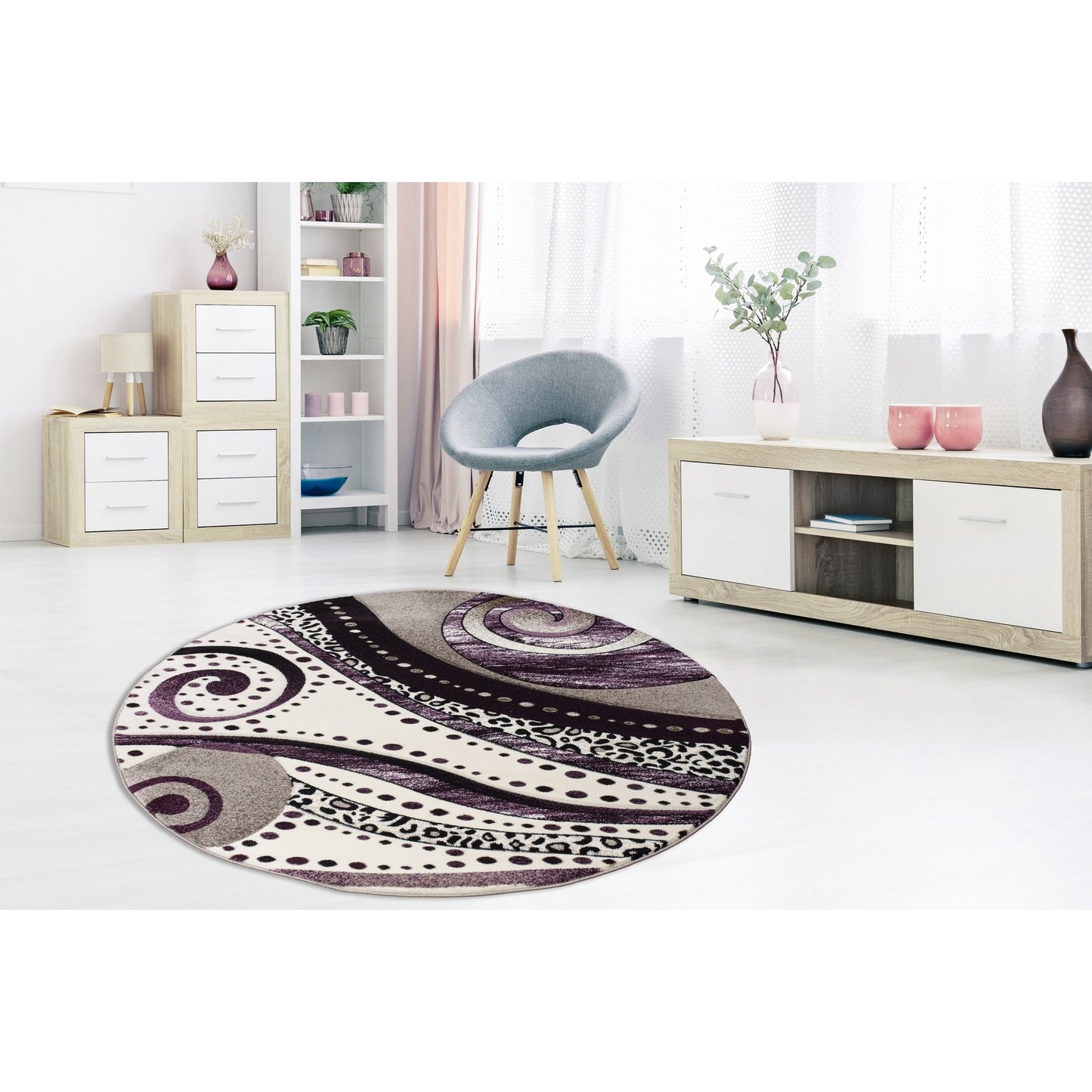 Rhodes Collection Abstract Swirl Area Rug