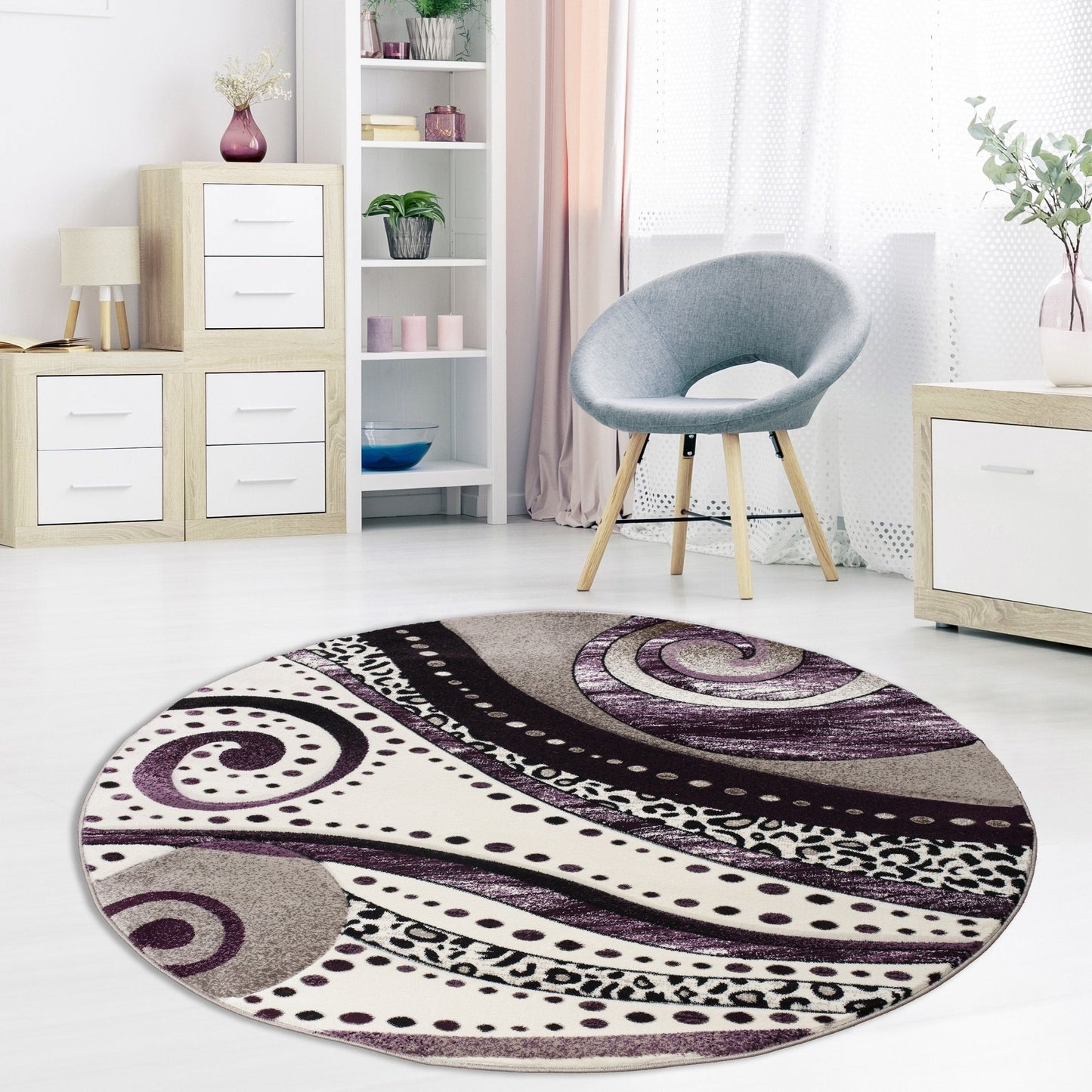 Rhodes Collection Abstract Swirl Area Rug