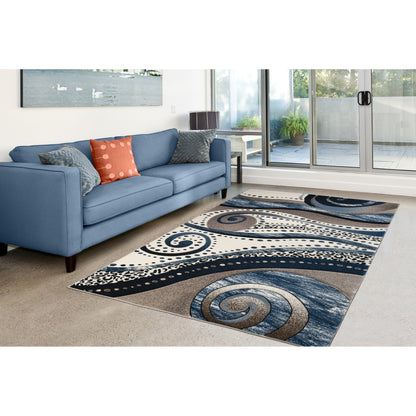 Rhodes Collection Abstract Swirl Area Rug