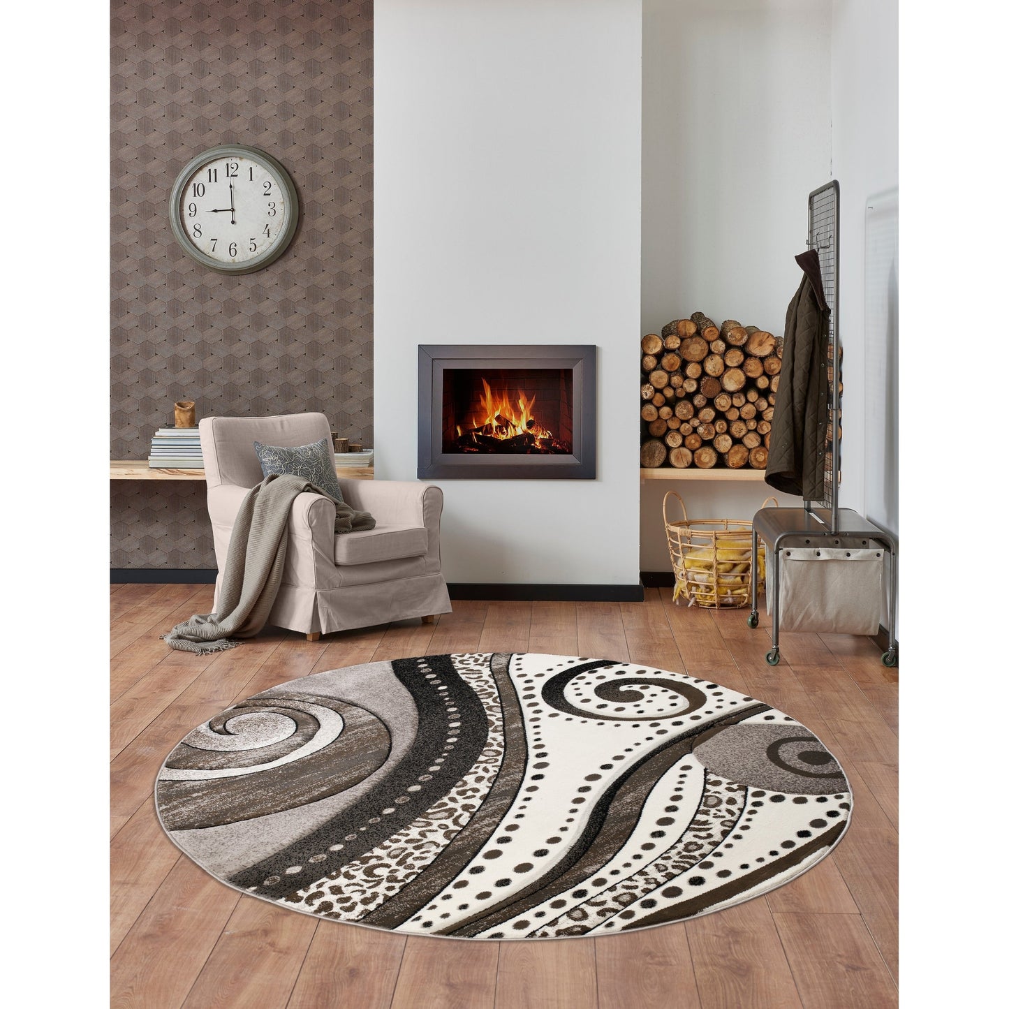 Rhodes Collection Abstract Swirl Area Rug