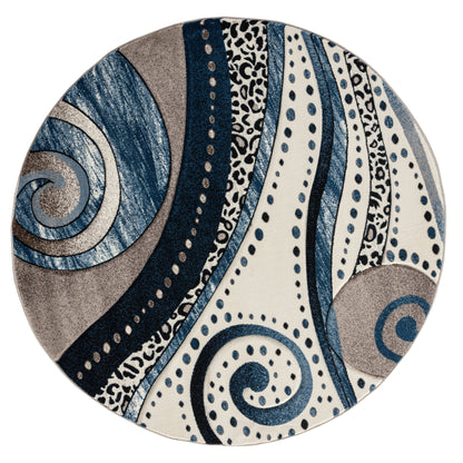Rhodes Collection Abstract Swirl Area Rug