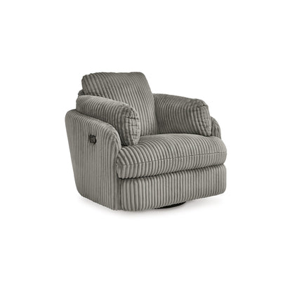 Rikki Swivel Glider Manual Recliner Chair, Gray Corduroy, 2 Pillows