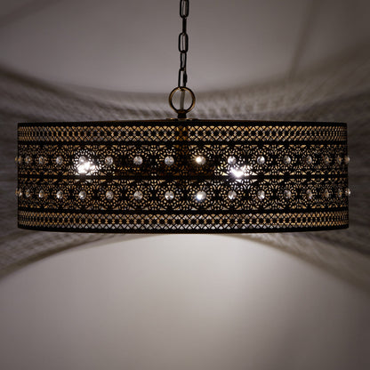 River of Goods Bryar Brass and Crystal 23.5W 3-Light Chandelier - 23.5 x 23.5 x 61.5