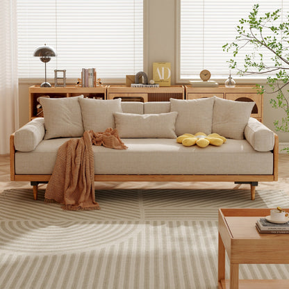 Romision Linen Three-Seater Sofa