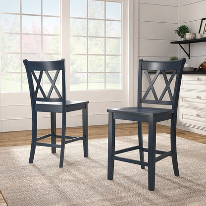 Ronda Double X-Back Counter Height Chairs (Set of 2)