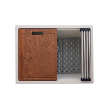 Ruvati 25-inch epiRock Workstation Warm White Undermount Laundry Sink - RVG2321WB